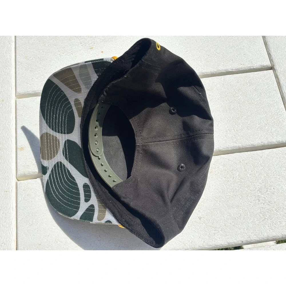 Southern String Hat Co Trout Fish Snapback Hat Black Duck Camo Rope Trucker Cap